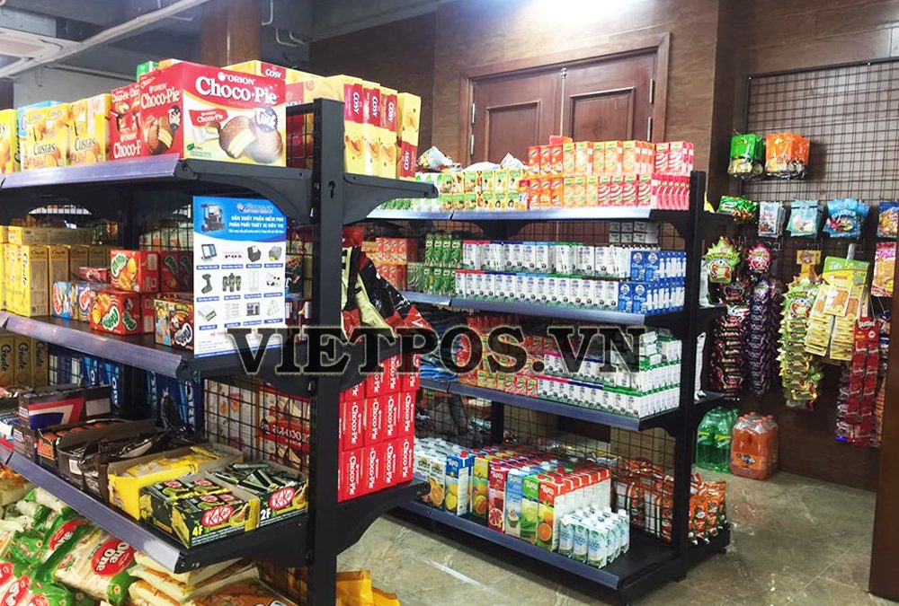 Áp dụng kệ siêu thị cho tạp hóa Cẩm Vân tại Đồng Nai